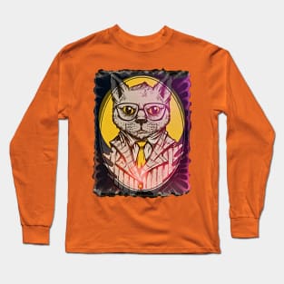 Mafia Cat (in suit and glasses) Long Sleeve T-Shirt